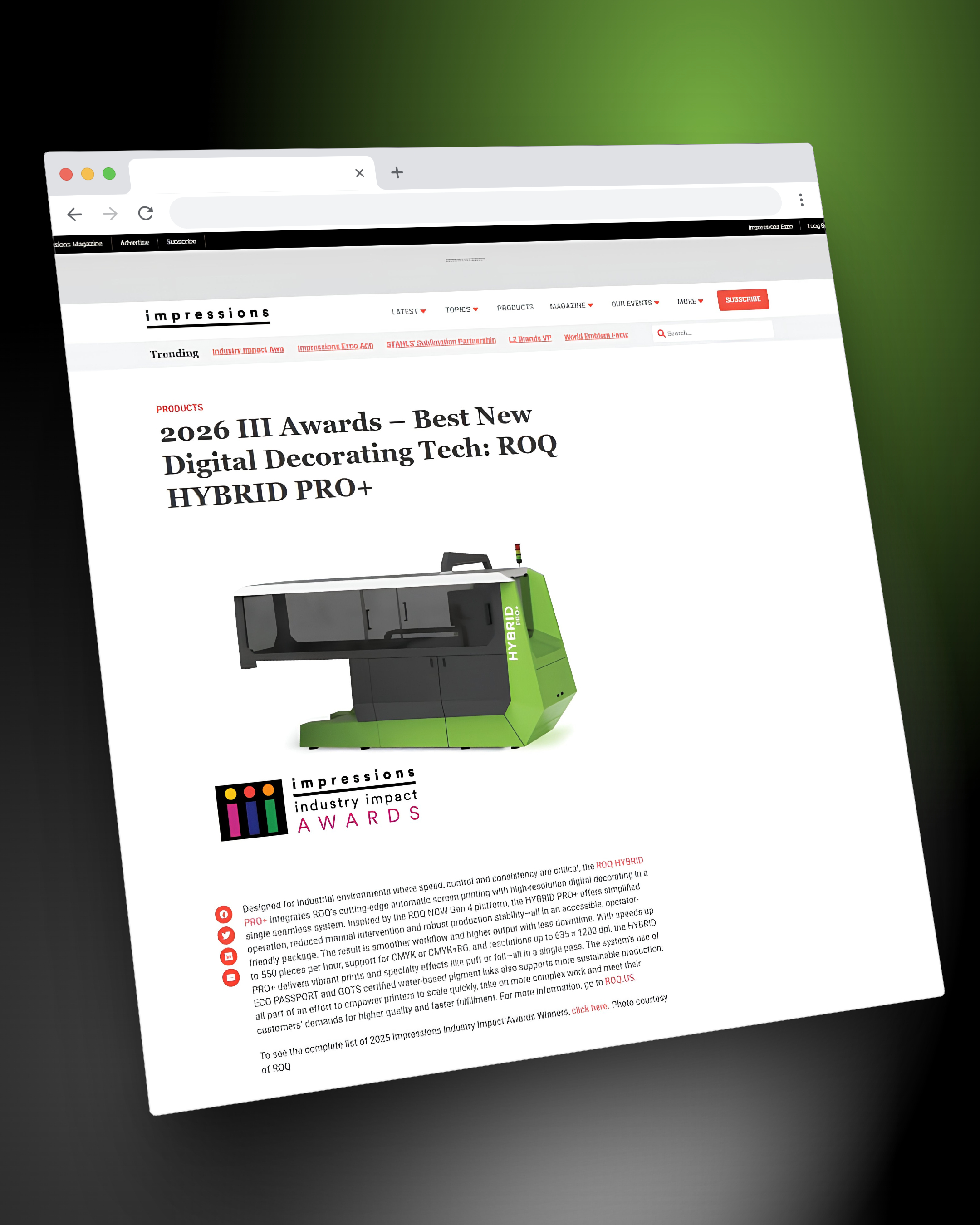 ROQ HYBRID PRO+ máquina híbrida de impressão têxtil